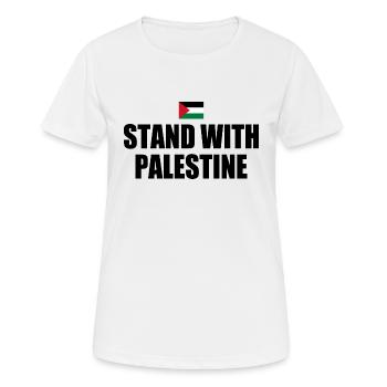 Stand with palestine - Frauen T-Shirt atmungsaktiv - Weiß - Vorne - AI Model Female 172 dark (172cm)