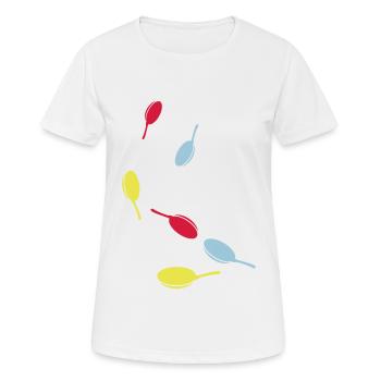 Pfanne Symbol - Frauen T-Shirt atmungsaktiv - Weiß - Vorne - AI Model Female 172 dark (172cm)