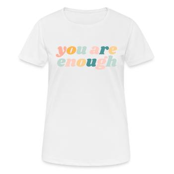 Du bist genug - Christian - Frauen T-Shirt atmungsaktiv - Weiß - Vorne - AI Model Female 172 dark (172cm)