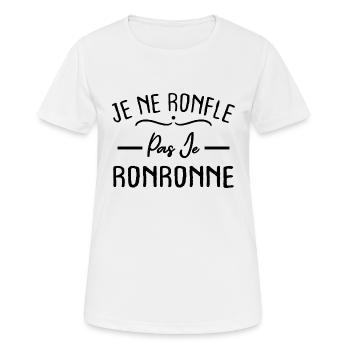 Je ne ronfle pas je ronronne - T-shirt respirant Femme - blanc - Devant - AI Model Female 172 dark (172cm)