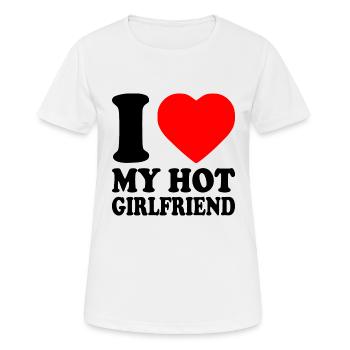 I love my girlfriend - Frauen T-Shirt atmungsaktiv - Weiß - Vorne - AI Model Female 172 dark (172cm)