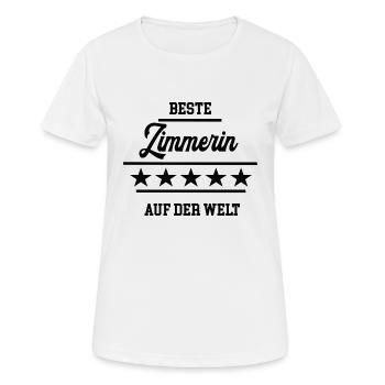 Beste Zimmerin Weltbeste Chefin Zimmerei Meisterin - Frauen T-Shirt atmungsaktiv - Weiß - Vorne - AI Model Female 172 dark (172cm)