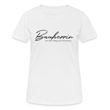 Builder on the way to the dream house, house construction - Women's Breathable T-Shirt - white - Front - AI Model Female 172 dark (172cm)