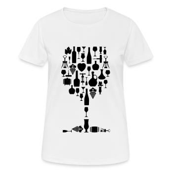 Wine Wine Glass Wine Lovers - Women's Breathable T-Shirt - white - Front - AI Model Female 172 dark (172cm)