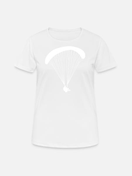 Gleitschirm - Frauen T-Shirt atmungsaktiv - Weiß