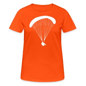Gleitschirm - Frauen T-Shirt atmungsaktiv - Neonorange - Vorne - AI Model Female 172 dark (172cm)