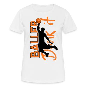 Basketball Slam Dunk - Frauen T-Shirt atmungsaktiv - Weiß - Vorne - AI Model Female 172 dark (172cm)