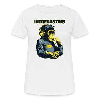 Intredasting Beats - Singe intéressant - T-shirt respirant Femme - blanc - Devant - AI Model Female 172 dark (172cm)