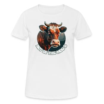 Pas d’humeur - La vache de ferme grincheuse - T-shirt respirant Femme - blanc - Devant - AI Model Female 172 dark (172cm)