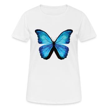 BUTTERFLY POLYGON in blue - Women's Breathable T-Shirt - white - Front - AI Model Female 172 dark (172cm)