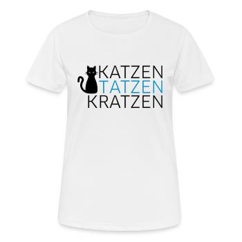 KATZEN TATZEN KRATZEN - Frauen T-Shirt atmungsaktiv - Weiß - Vorne - AI Model Female 172 dark (172cm)