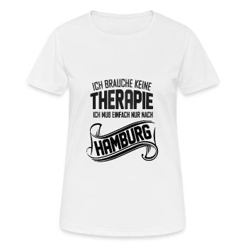 Hamburg,Hamburg,Geschenkidee,Hansestadt,Hamburg - Frauen T-Shirt atmungsaktiv - Weiß - Vorne - AI Model Female 172 dark (172cm)