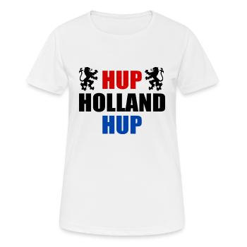 Hup holland hup - Frauen T-Shirt atmungsaktiv - Weiß - Vorne - AI Model Female 172 dark (172cm)