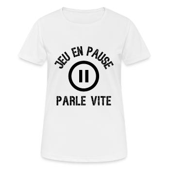 jeu en pause - T-shirt respirant Femme - blanc - Devant - AI Model Female 172 dark (172cm)