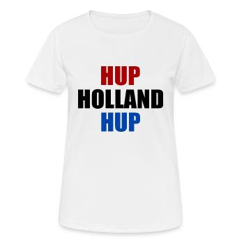 Hup holland hup - Frauen T-Shirt atmungsaktiv - Weiß - Vorne - AI Model Female 172 dark (172cm)