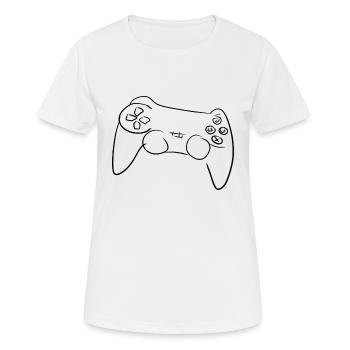 controller zocken spielen spiel spieler - Frauen T-Shirt atmungsaktiv - Weiß - Vorne - AI Model Female 172 dark (172cm)