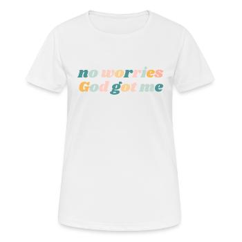 Keine Sorge, Gott hat mich - Christian - Frauen T-Shirt atmungsaktiv - Weiß - Vorne - AI Model Female 172 dark (172cm)