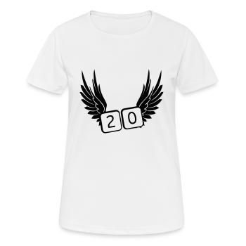 20 années - T-shirt respirant Femme - blanc - Devant - AI Model Female 172 dark (172cm)