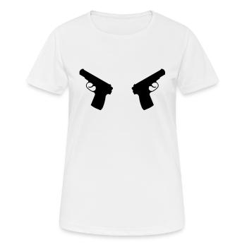 Guns - Women's Breathable T-Shirt - white - Front - AI Model Female 172 dark (172cm)