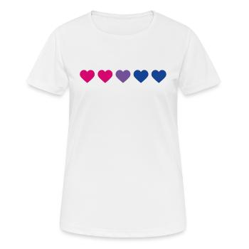 Bi-Heart || LGBT bisexual - Women's Breathable T-Shirt - white - Front - AI Model Female 172 dark (172cm)