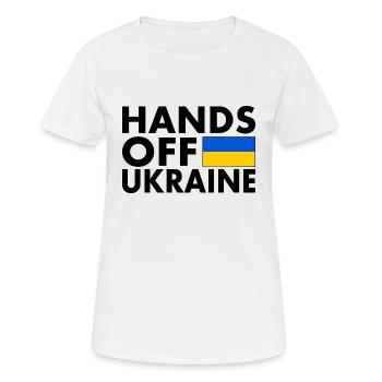 hands off ukraine - T-shirt respirant Femme - blanc - Devant - AI Model Female 172 dark (172cm)