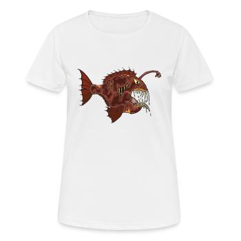 Laternenfisch Zombiefisch aus der Tiefsee - Frauen T-Shirt atmungsaktiv - Weiß - Vorne - AI Model Female 172 dark (172cm)
