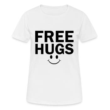 Free hugs - Frauen T-Shirt atmungsaktiv - Weiß - Vorne - AI Model Female 172 dark (172cm)