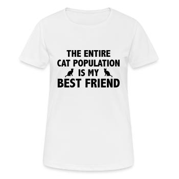 Toute la population de chats est mon meilleur ami - T-shirt respirant Femme - blanc - Devant - AI Model Female 172 dark (172cm)