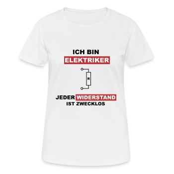 elektriker widerstand - Frauen T-Shirt atmungsaktiv - Weiß - Vorne - AI Model Female 172 dark (172cm)