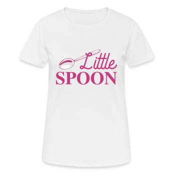 Grosse cuillère et petite cuillère - T-shirt respirant Femme - blanc - Devant - AI Model Female 172 dark (172cm)