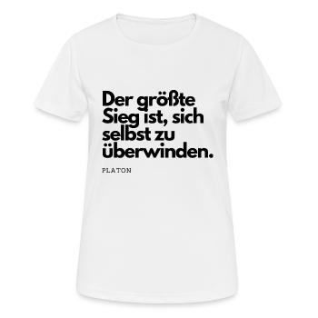 Sieg - Frauen T-Shirt atmungsaktiv - Weiß - Vorne - AI Model Female 172 dark (172cm)