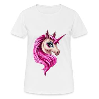 beauty styled pink Einhorn :) - Frauen T-Shirt atmungsaktiv - Weiß - Vorne - AI Model Female 172 dark (172cm)