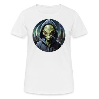Kosmischer Städter - Frauen T-Shirt atmungsaktiv - Weiß - Vorne - AI Model Female 172 dark (172cm)
