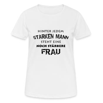 Starker Mann - Frauen T-Shirt atmungsaktiv - Weiß - Vorne - AI Model Female 172 dark (172cm)