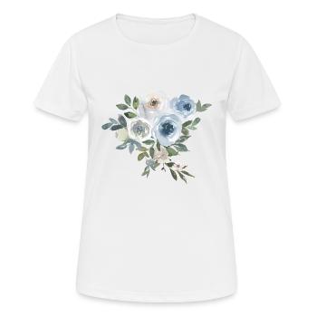 Fleurs Rose Aquarelle Aquarelle - T-shirt respirant Femme - blanc - Devant - AI Model Female 172 dark (172cm)