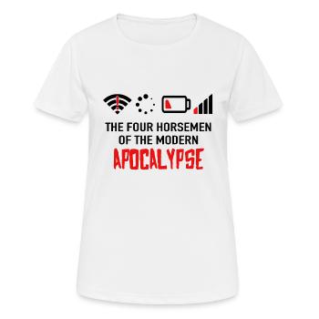 Les Quatre Cavaliers de l'Apocalypse moderne - Geek - T-shirt respirant Femme - blanc - Devant - AI Model Female 172 dark (172cm)