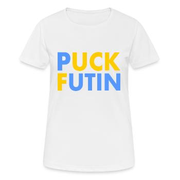 Puck futin - Frauen T-Shirt atmungsaktiv - Weiß - Vorne - AI Model Female 172 dark (172cm)