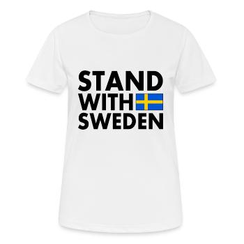 Schweden - Frauen T-Shirt atmungsaktiv - Weiß - Vorne - AI Model Female 172 dark (172cm)
