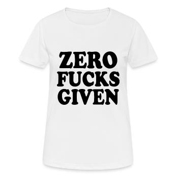 Zero fucks given - T-shirt respirant Femme - blanc - Devant - AI Model Female 172 dark (172cm)