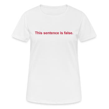 This Sentence Is False - Women's Breathable T-Shirt - white - Front - AI Model Female 172 dark (172cm)