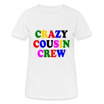 Crazy cousin crew - Frauen T-Shirt atmungsaktiv - Weiß - Vorne - AI Model Female 172 dark (172cm)