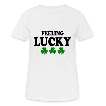 feeling lucky - Women's Breathable T-Shirt - white - Front - AI Model Female 172 dark (172cm)