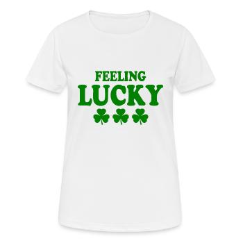 feeling lucky - Women's Breathable T-Shirt - white - Front - AI Model Female 172 dark (172cm)