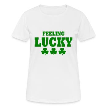 feeling lucky - Women's Breathable T-Shirt - white - Front - AI Model Female 172 dark (172cm)