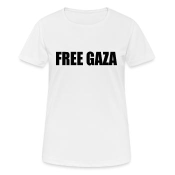 Free gaza - T-shirt respirant Femme - blanc - Devant - AI Model Female 172 dark (172cm)