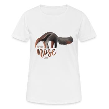Anteater "Keep your nose clean" - Anteater - Women's Breathable T-Shirt - white - Front - AI Model Female 172 dark (172cm)