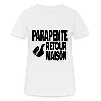 parapente retour maison - T-shirt respirant Femme - blanc - Devant - AI Model Female 172 dark (172cm)