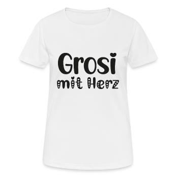 Ich han s beschte Grosi mit Herz Oma Schweiz Grosi - Frauen T-Shirt atmungsaktiv - Weiß - Vorne - AI Model Female 172 dark (172cm)