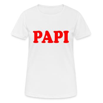Papi - Frauen T-Shirt atmungsaktiv - Weiß - Vorne - AI Model Female 172 dark (172cm)