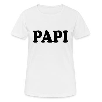 Papi - Frauen T-Shirt atmungsaktiv - Weiß - Vorne - AI Model Female 172 dark (172cm)